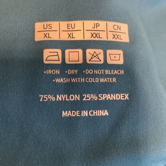 Pasomix Size XL high rise waist/tummy control/double pockets blue athletic pants - Picture 4 of 8